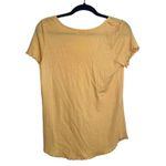 American Eagle Tee Light Orange Yellow V-neck Ruffle Hem Casual Photo 4