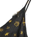 Motel Zodiac Print Black Slip Dress Small Celestial Stars Gold Symbols Viscose S Photo 1