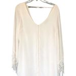 ASTR Cream Shift Dress Embroidered Lace Fringe Boho Western cowgirl Tunic Photo 0