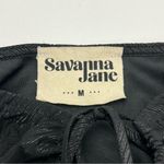 Savanna Jane Long Sleeve Babydoll Top Black Silver Tinsel‎ Size Medium Black Photo 1