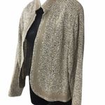 Chico's Chico’s Linen Beige Eyelet Open Jacket Size Medium 8 Photo 1