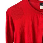 Akris Cotton Cardigan Red Italian 8 Crewneck Button Up Photo 3
