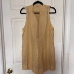 Free People  Yellow Lace Up Linen Blend Dress Size XS Photo 2