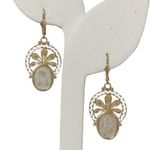 14K 14KT 585 Yellow Gold Ladies Oval Slab? Earrings Photo 0