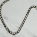 Rhinestone Cross and Coin Charm Silver Tone Metal Chain Link Belt OS One Size Photo 9