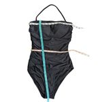 J Crew Ruched one piece black swim suit size 6 Photo 5
