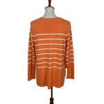 J Jill Striped Knit Sweater Pullover Orange White Lightweight‎ Casual Comfy M Size M Photo 3