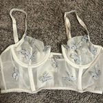 Tic Toc Chic White Butterfly Adorned Crop Top Photo 0