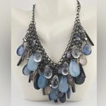NY & Co Gun Metal Blue Shades Smokey Faceted Necklace Photo 1