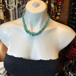 Sterling Silver 925  Nugget Turquoise Beads Graduated Necklace 17” Long Photo 0