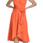 DKNY  Sleeveless Faux Wrap‎ Dress orange size 22W Photo 0