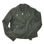 Madewell NWT  The Washed Leather Motorcycle Jacket in Dark Forest Green M $525 Photo 1