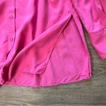 ZARA Women’s Button-Down Shirt Tunic XS Pink Long Sleeve Tencel Barbiecore Photo 3