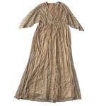 Mac Duggal NWT  Beaded Gown Womens 12 Gold Sequin Mesh Kimono Maxi Dress Formal Photo 1