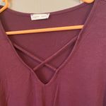 Emory park  Deep Purple Short Sleeve Top Photo 2