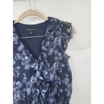 Banana Republic  Dark Floral Ruffle Tiered Dress Women M Purple Witchy Whimsigoth Photo 3