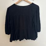 Ba&sh - Noma Crinkled Crepe Blouse Boho Staple Black Tie Classic Photo 5