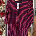 Michael Kors  Striped Lace-Up Shift Dress Navy Red XS‎ NWT | Casual Work Nautica Photo 0
