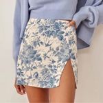 Reformation  Margot Floral Mini Skirt Pompadour Light Blue Photo 0