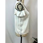 Maje Lisea Cold Shoulder Crepe Top Black White S Photo 5