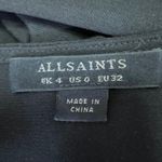 AllSaints Riviera Lux Black Velvet Sleeveless Midi Asymmetric Sheath Dress 0 Photo 5