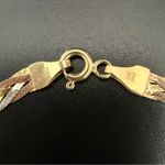 Vintage AURAFIN 14k Italy Tricolor 4mm Braided Flat Snake Chain 7" Bracelet 3g. Gold Photo 7