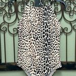 Ekouaer  leopard print high halter neck backless swim suit Photo 0