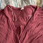 Lazy sundays  mauve crop tie front loose sleeve top long sleeve Photo 1