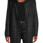 Max Studio Women's  Black Gray Houndstooth Cardigan 1X Photo 0