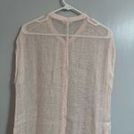 Eileen Fisher  Light Pink Linen Blend Sheer Swimsuit Coverup Top Size Medium Photo 2