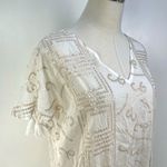Oliphant White Shift Dress Gold Sequin & Tassels Size XS Photo 1