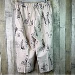 Hot Cotton Woman Size 3X Capri Pants with Faceless Person Print Linen/Cotton Tan Photo 1