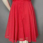 Vintage Polka Dot Dress Handmade Red White Cut Photo 5