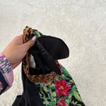 Diane Gilman VTG NWT Cheetah Tropical L Blk Silk Sequins Flowers 90s Maximalist Photo 5