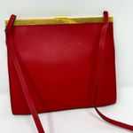 CELINE  Red Claps Leather Shoulder Bag Photo 2