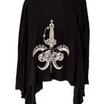 Lauren Moshi  Sword & Brass Kuckles Women’s Black Cardigan Size Small Photo 1