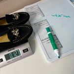 VTG Black Suede Loafers POODLE DOG CHARMS Womens 7 Designer Quirky Leather Shoes Photo 8