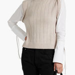 Derek Lam  10 CROSBY Paola poplin and ribbed wool turtleneck sweater Photo 0
