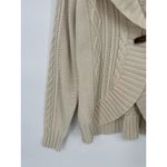 Eddie Bauer Women L Tall Cardigan Sweater Cream Shawl Collar CableKnit Fisherman Photo 2