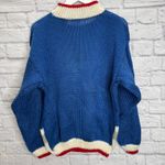 Vintage EVE Ltd Ugly Christmas Sweater Blue Hand Knit Snowman Size 18W 80s Photo 5