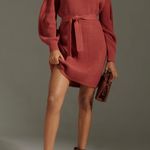 Anthropologie Mock-Neck Tie-Waist Sweater Mini Dress, Size L Photo 0