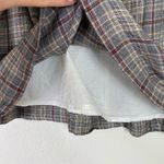 American Eagle  Grey & Beige Plaid High Rise Belted Mini Skirt Photo 3