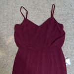 Dress the Population Gracelyn Blouson Jersey Maxi Gown Thigh High Slit Burgundy Photo 7