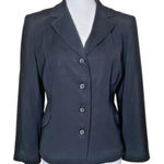 Alfani Vintage  Black 4-Button Blazer Jacket Size 10 Minimalist 90s Professional Photo 0
