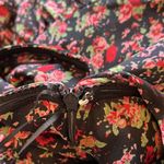 EXPRESS floral red and black strapless fitted ruffle mini dress | XS Photo 6