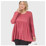 Zenana  Dusty Rose Babydoll Top  Photo 3