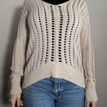 Y2K Calvin Klein Jeans Knit Beige Crochet Sweater Size Medium Photo 0