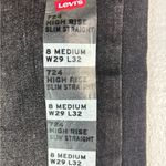 Levi's 724 8 / 29 Women's High Rise Slim Straight Jeans - Black Photo 6