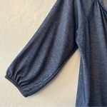 French Laundry ⭐️ blue button front blouse with tie knot size large Photo 2