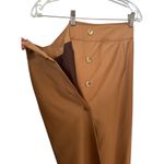 Vintage OOAK high waisted Brown wrap maxi skirt gold button closing large Photo 6